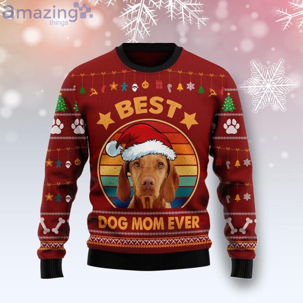 Vizsla Best Dog Mom Ever Best Gift Ugly Christmas Sweater Product Photo 1