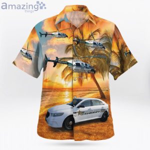 Volusia County Sheriff Bell 407 & Ford Police Interceptor Hawaiian Shirt Product Photo 2