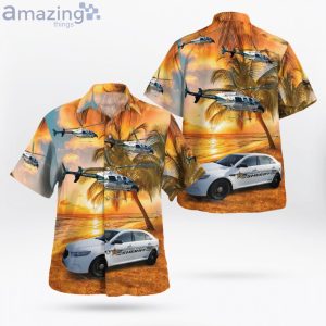 Volusia County Sheriff Bell 407 & Ford Police Interceptor Hawaiian Shirt Product Photo 1