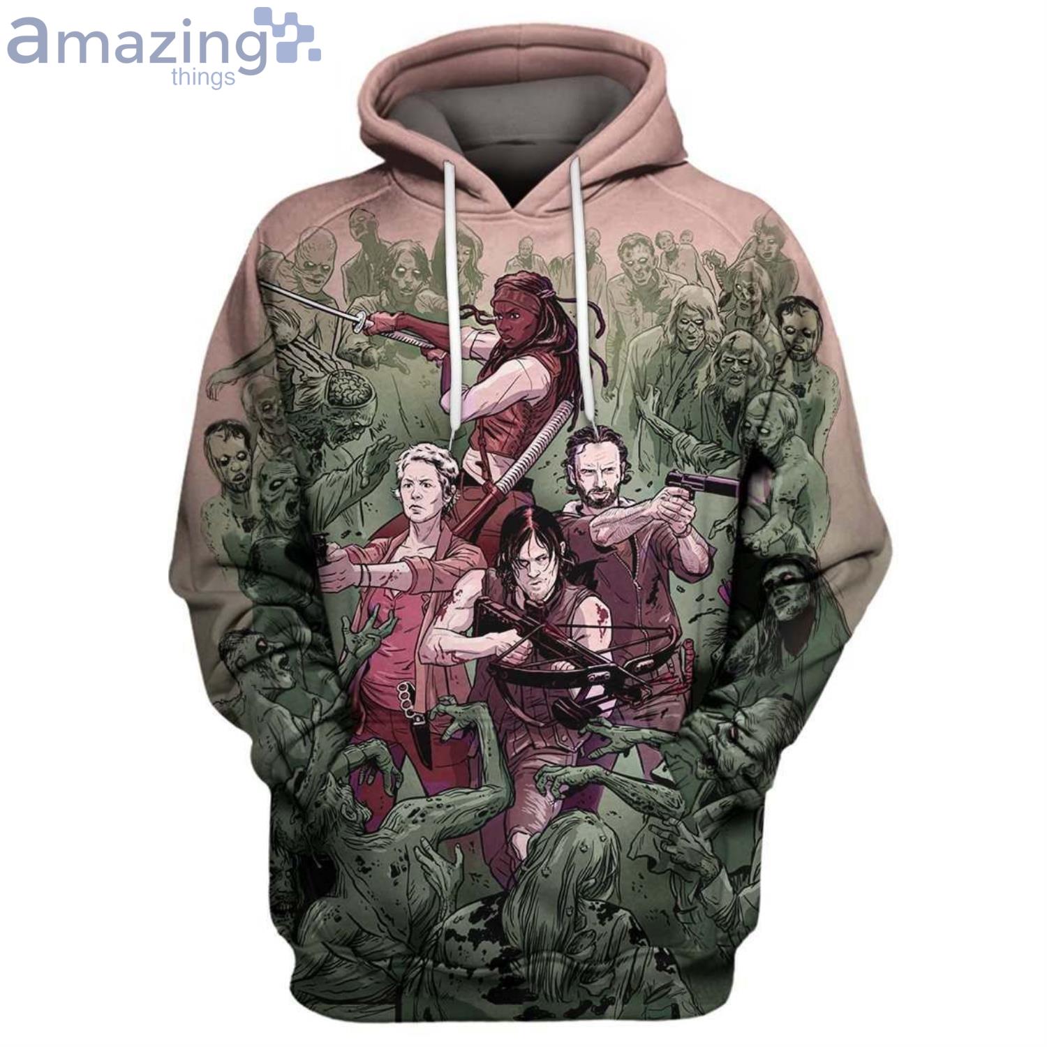 Walking Dead In War All Over Print 3D Hoodieproduct photo 1