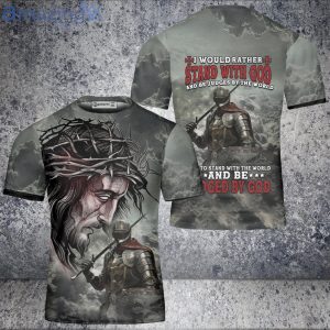 Warrior Knight Templar Jesus Shirt Stand With God Knight Templar 3D T-Shirt Product Photo 2