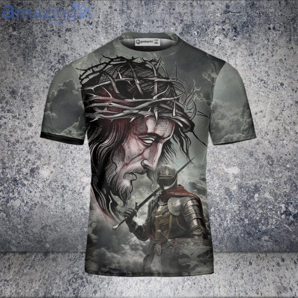 Warrior Knight Templar Jesus Shirt Stand With God Knight Templar 3D T-Shirt Product Photo 3