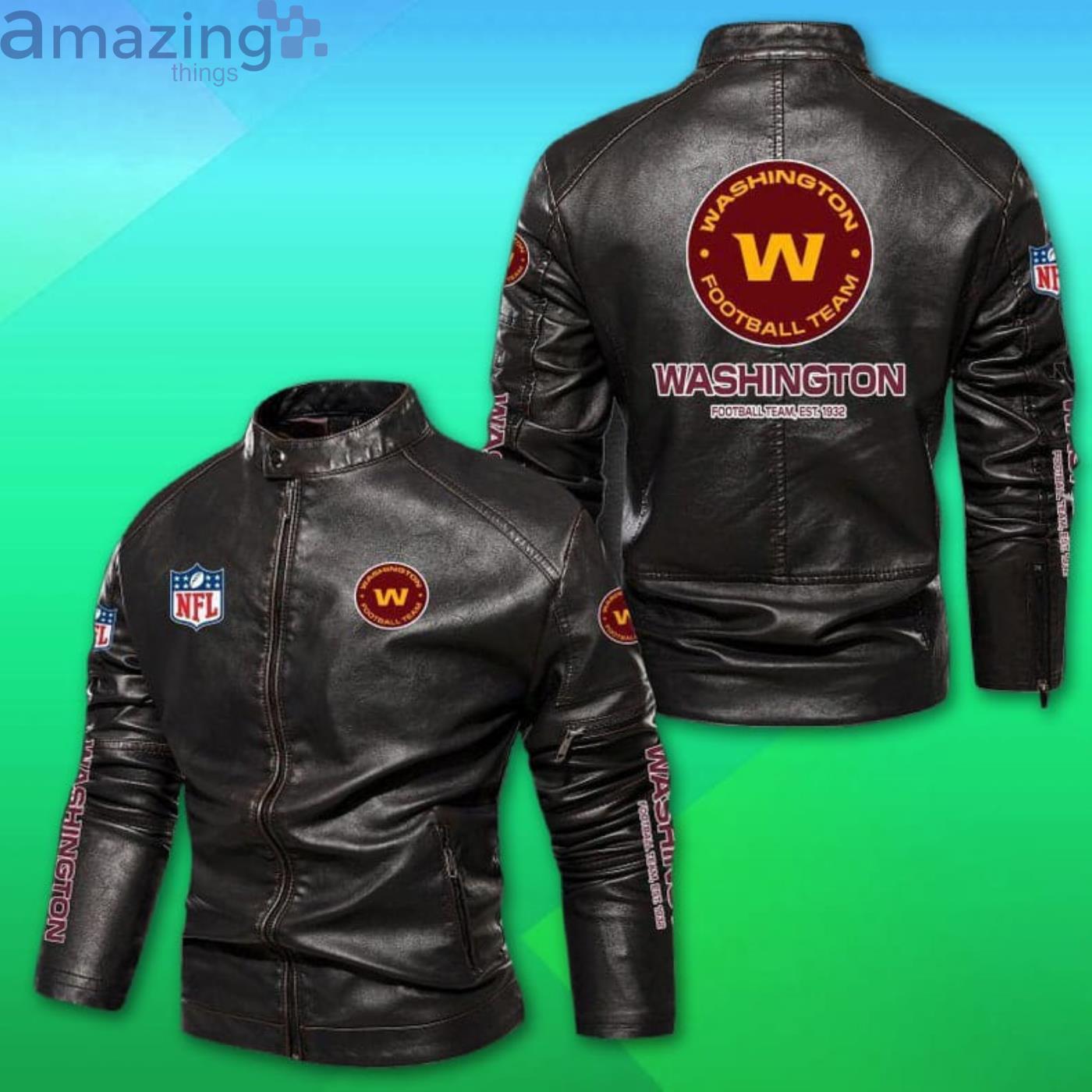 Washington Football Nfl 3D Motor Leather Jackets