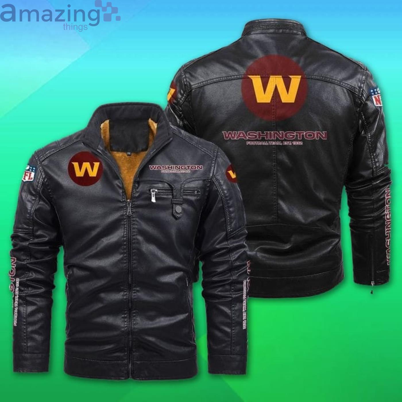 Washington Football Team Fleece Leather Jacket Product Photo 1