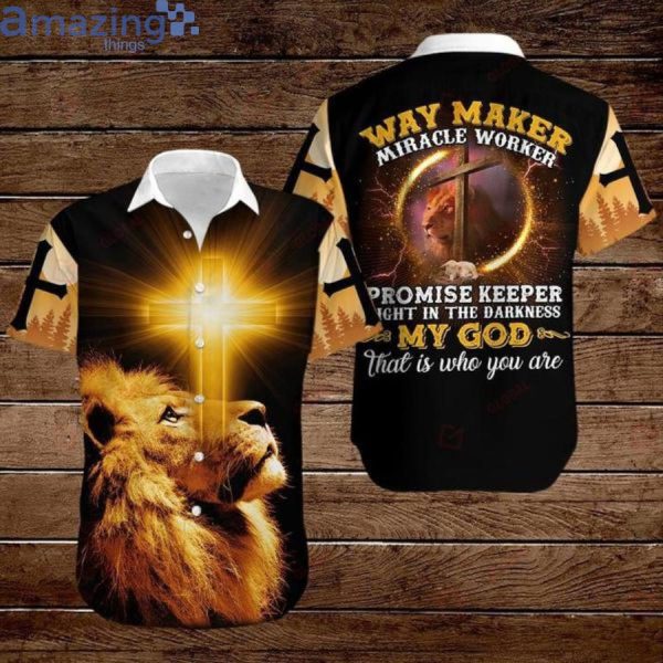 Way Maker Miracle Worker Lion Hawaiian Shirt For Men And Womenproduct photo 1