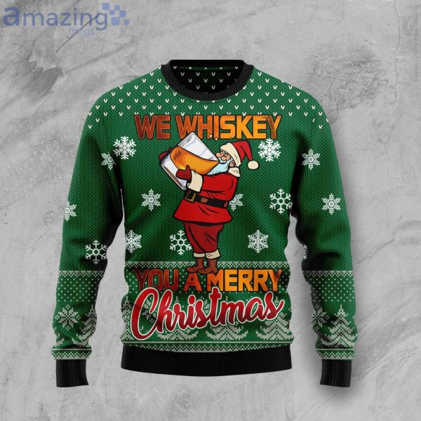 We Whiskey You A Merry Christmas Funny Family Sweater Product Photo 1