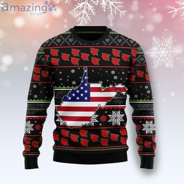 West Virginia Christmas Funny Family Ugly Christmas Sweater Product Photo 1