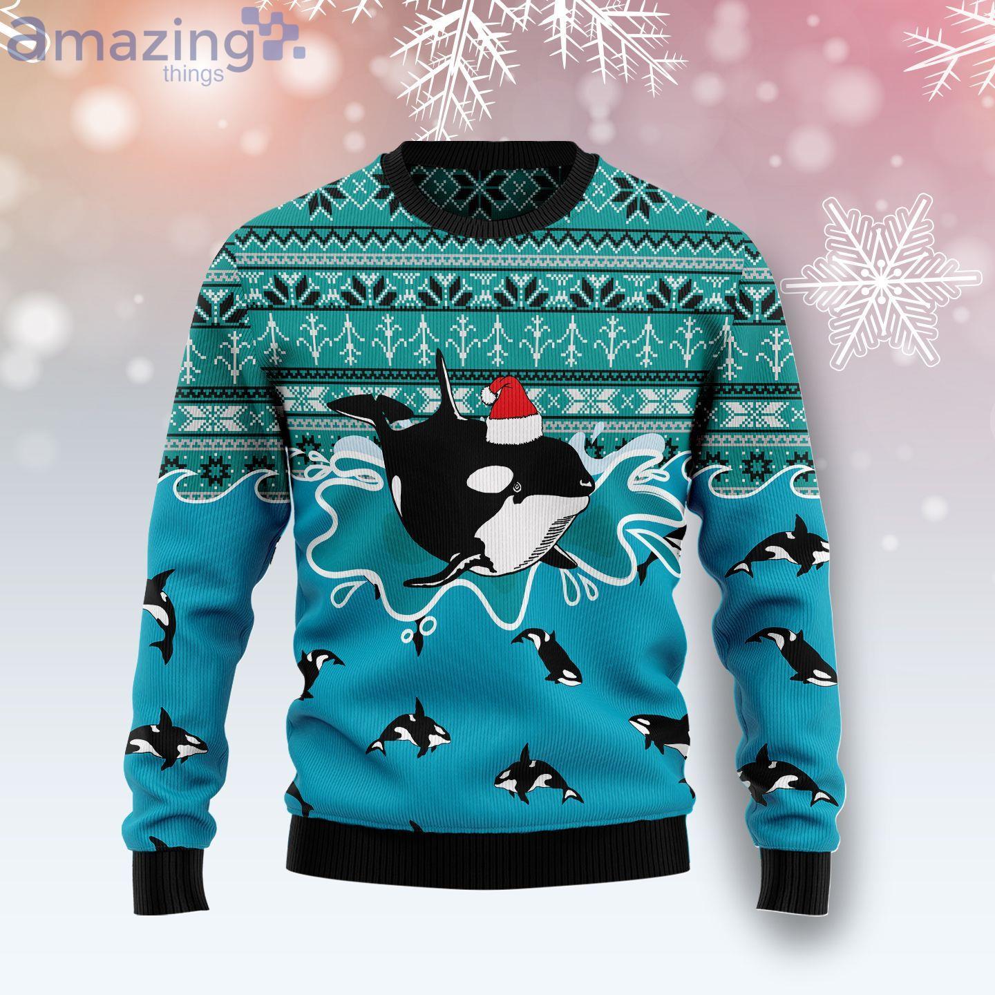 Whale Santa Claus Cute Whale Ugly Christmas Sweater image Whale Santa Claus Cute Whale Ugly Christmas Sweater Product Photo 1 Product photo 1