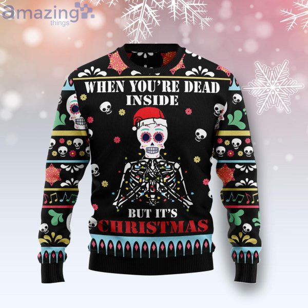 When You're Dead Inside Funny Family Ugly Christmas Sweater Product Photo 1