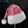 White Lace Red Christmas Santa Hat For Adult And Child