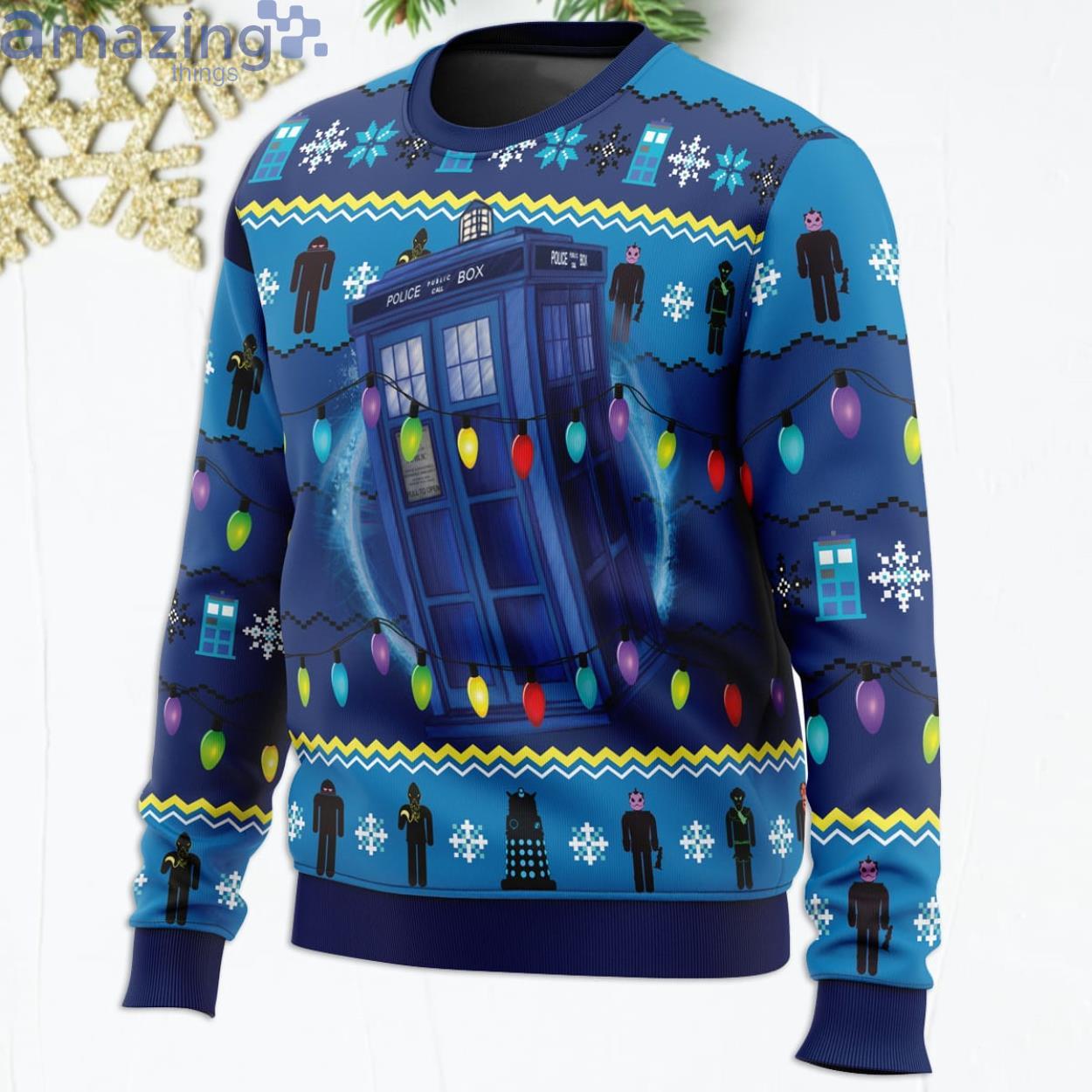 Who's Outside Doctor Who Funny Christmas Gift Ugly Christmas Sweater image Who's Outside Doctor Who Funny Christmas Gift Ugly Christmas Sweater