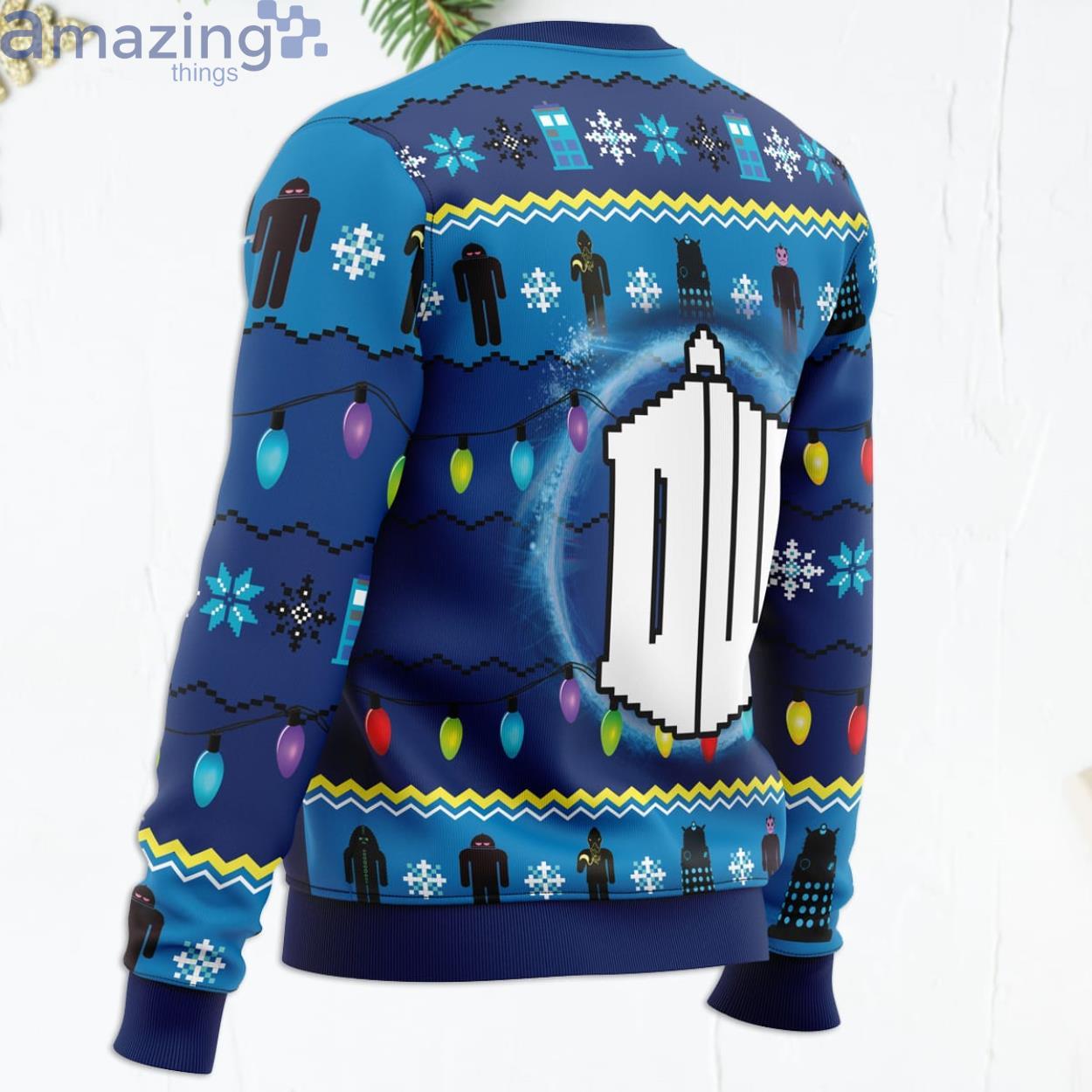 Who's Outside Doctor Who Funny Christmas Gift Ugly Christmas Sweater image Whos Outside Doctor Who Funny Christmas Gift Ugly Christmas Sweater Product Photo 3