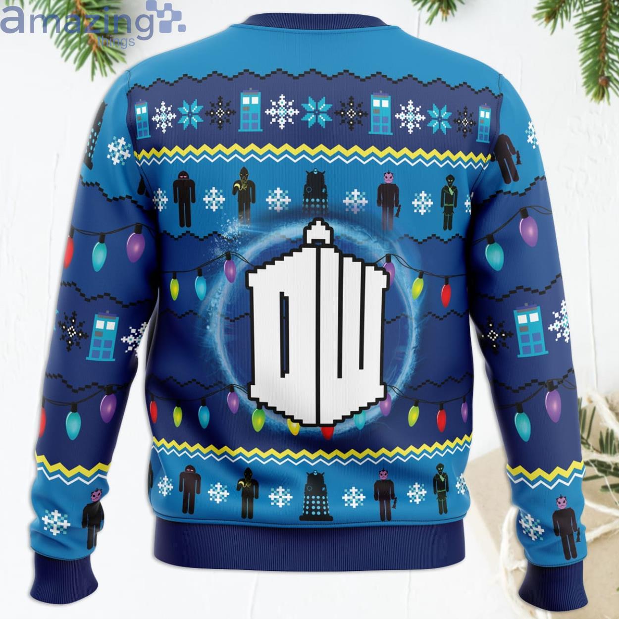Who's Outside Doctor Who Funny Christmas Gift Ugly Christmas Sweater image Whos Outside Doctor Who Funny Christmas Gift Ugly Christmas Sweater Product Photo 4