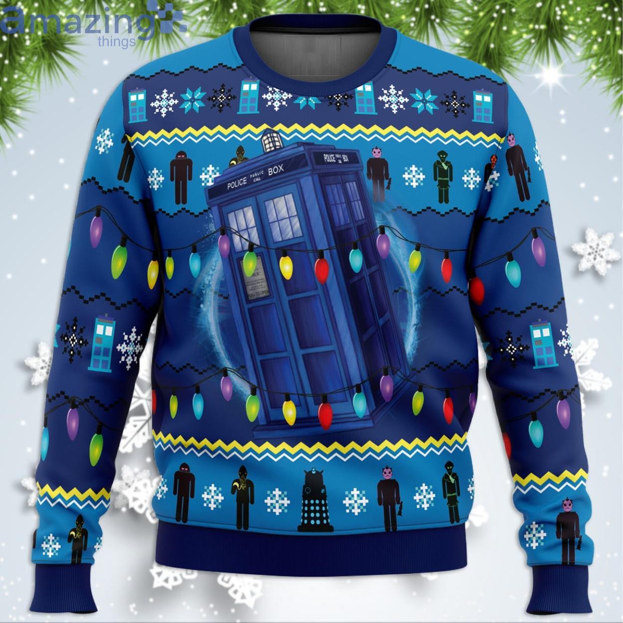 Who's Outside Doctor Who Funny Christmas Gift Ugly Christmas Sweater image Who's Outside Doctor Who Funny Christmas Gift Ugly Christmas Sweater Product Photo 1