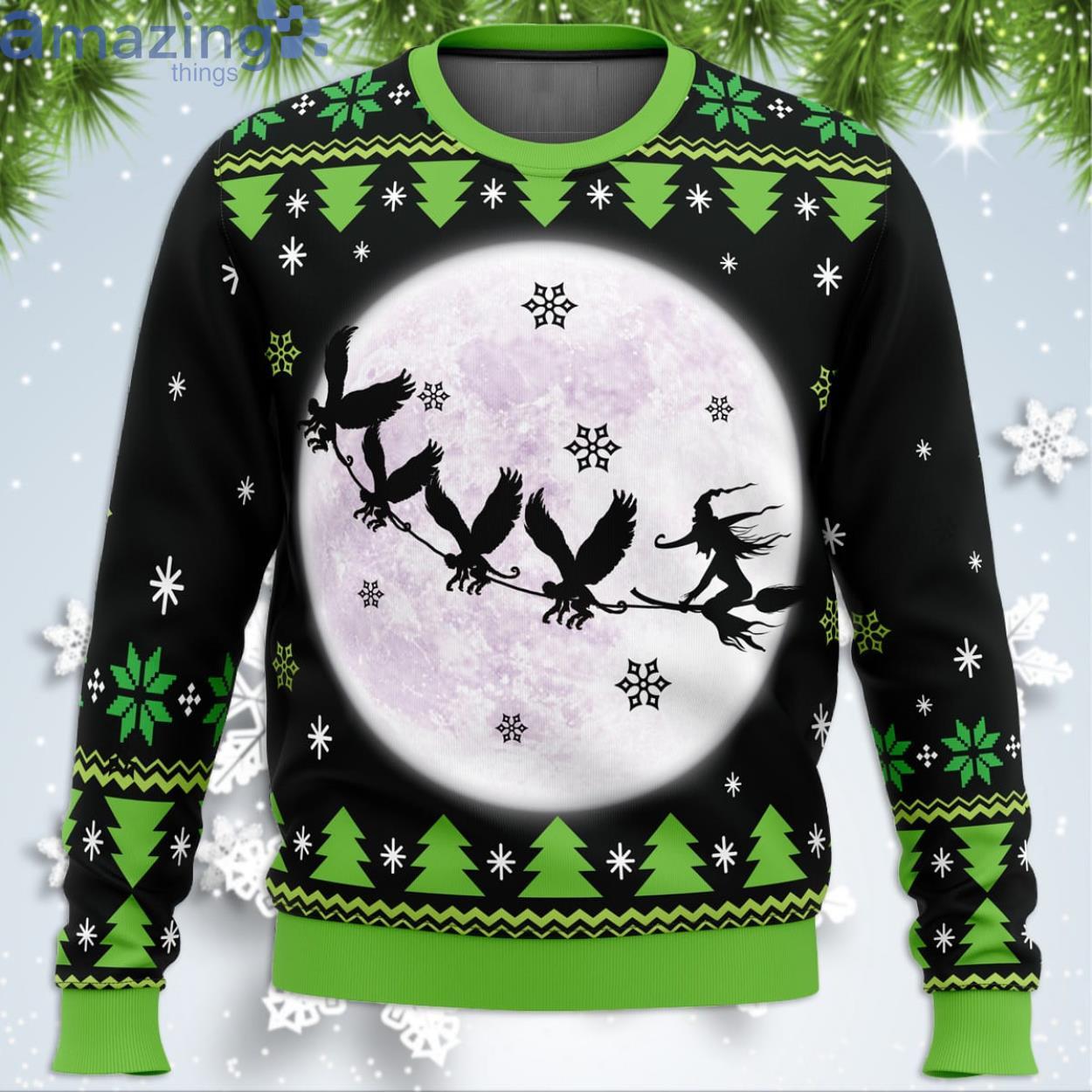 Wicked The Musical Funny Christmas Gift Ugly Christmas Sweater Product Photo 1