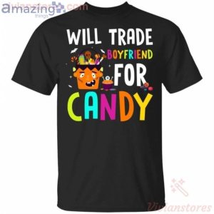 Will Trade Boyfriend For Candy Frankenstein Halloween T-Shirt Product Photo 1
