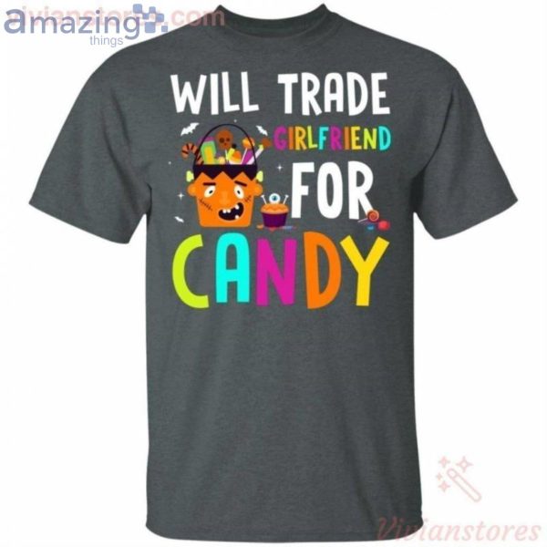 Will Trade Girlfriend For Candy Frankenstein Halloween T-Shirt Product Photo 2