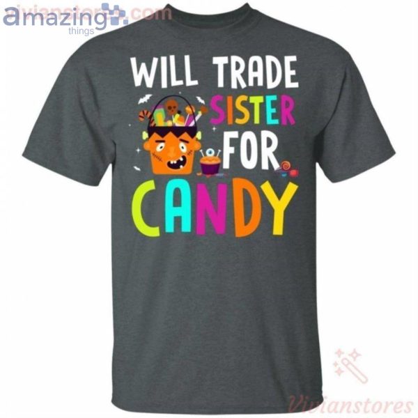 Will Trade Sister For Candy Frankenstein Halloween T-Shirt Product Photo 2