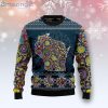 Wisconsin Blue Mandala Map Best Gift Ugly Christmas Sweater