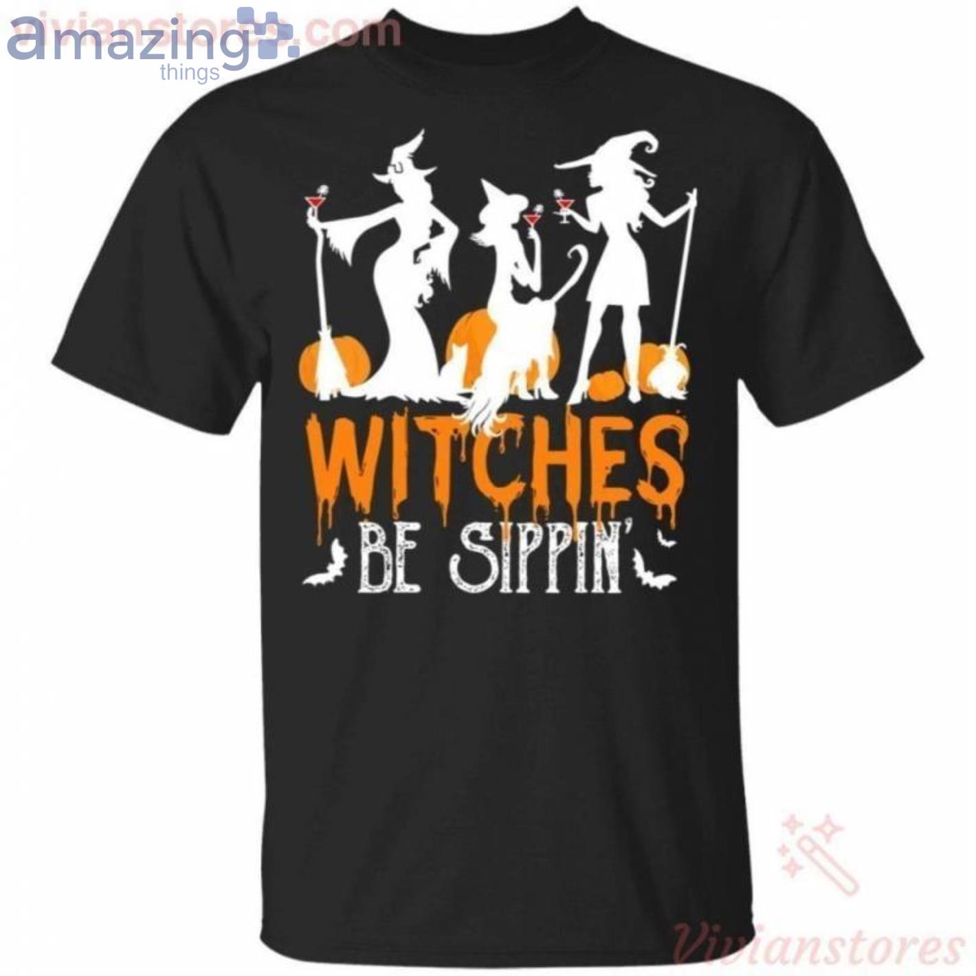 Witches Be Sippin' Drinking Halloween T-Shirt Product Photo 1