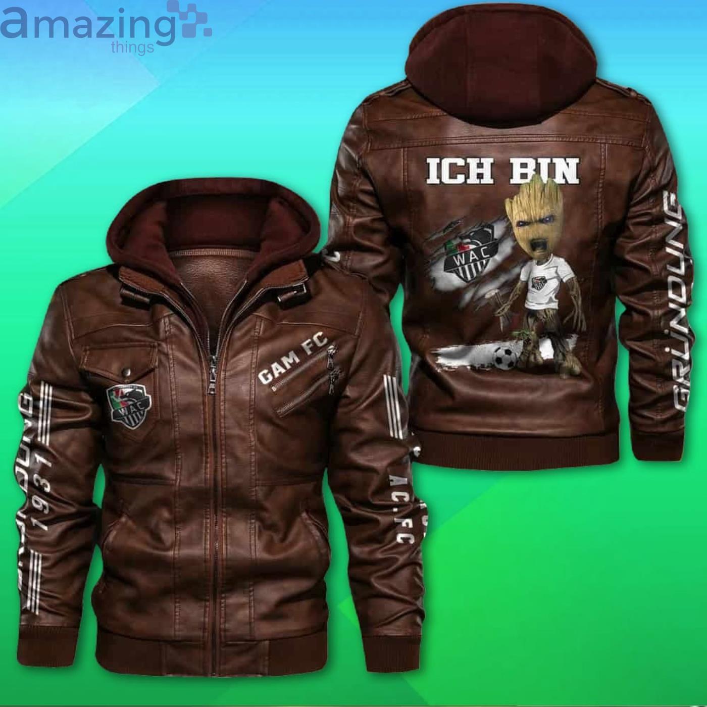 Wolfsberger Ac Fc Baby Groot Lederjacke Mit Kapuze Product Photo 1