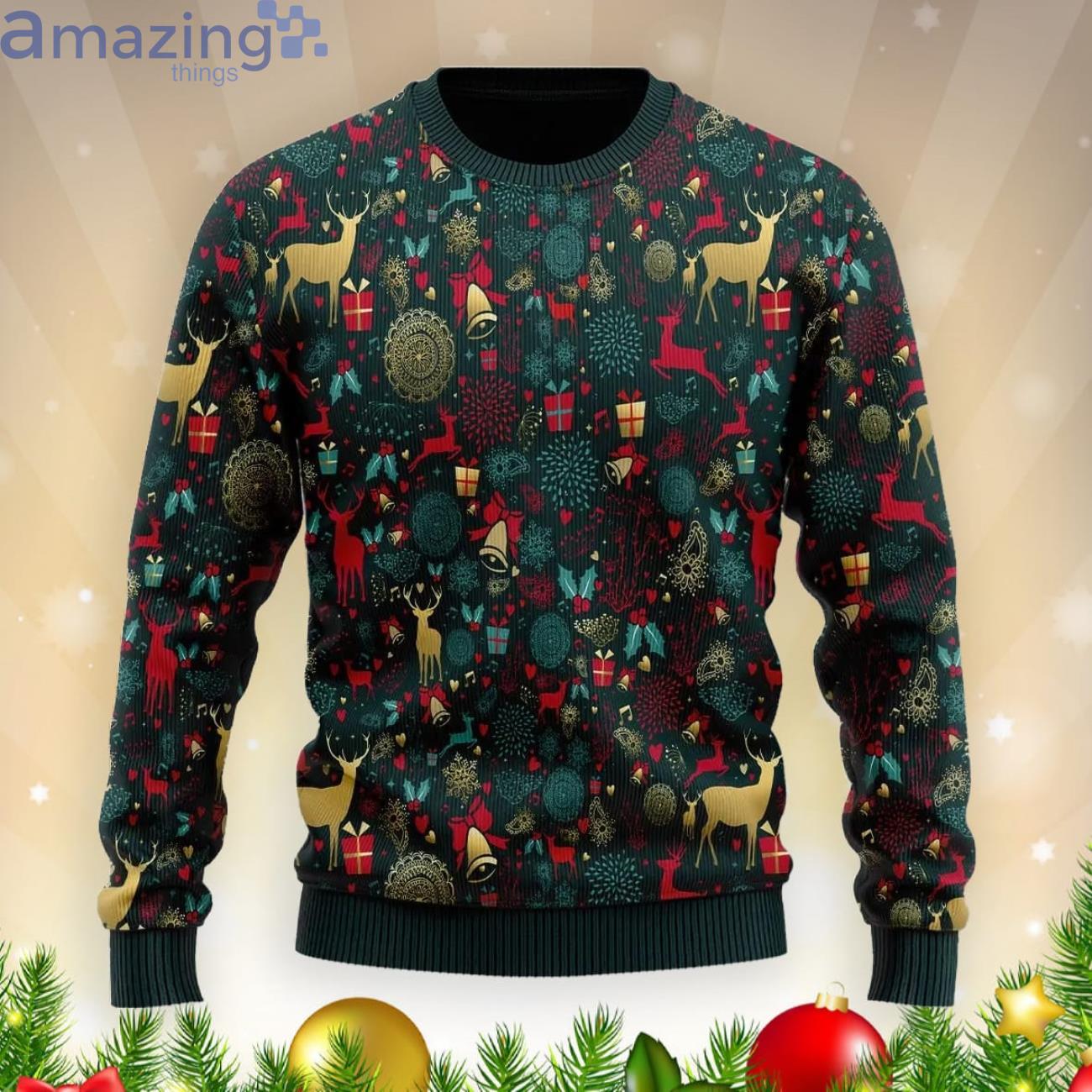 Woodland Animals Pattern Christmas Gift Ugly Christmas Sweater Product Photo 1 Woodland Animals Pattern Christmas Gift Ugly Christmas Sweater Product Photo 1