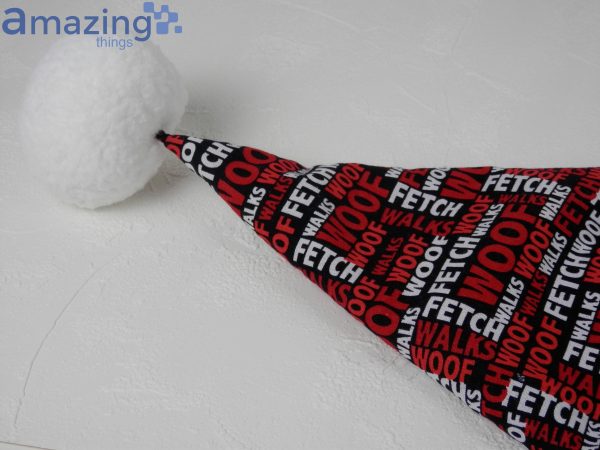 Woof Fuzzy Pattern Christmas Santa Hat For Adult And Child Product Photo 3