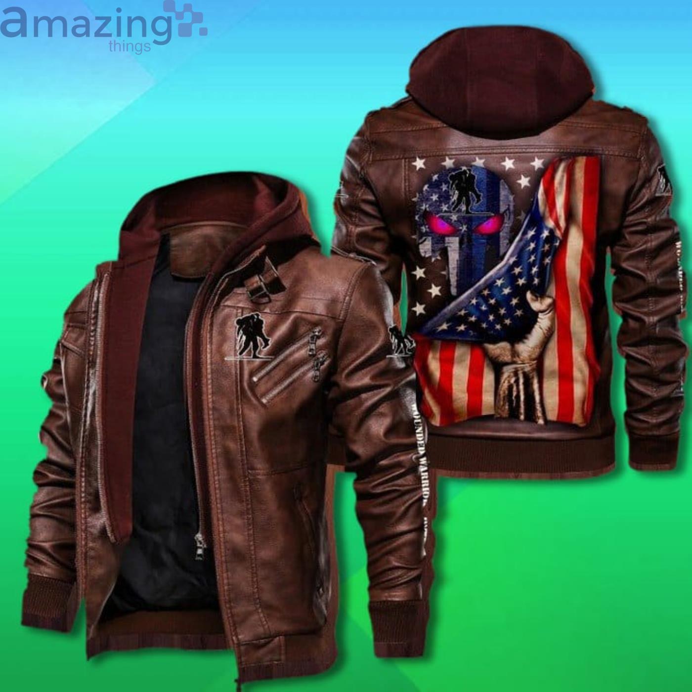 Wounded Warrior Project Punisher Skull Leather Jacket
