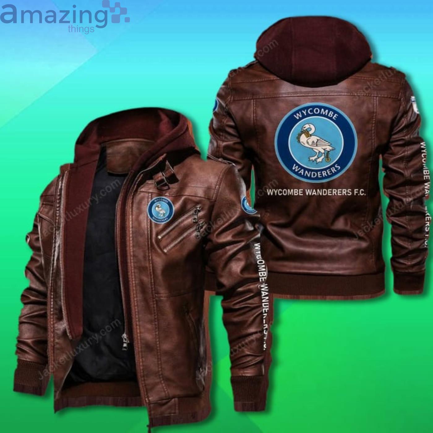 Wycombe Wanderers FC Leather Jacket image Wycombe Wanderers FC Leather Jacket Product Photo 2