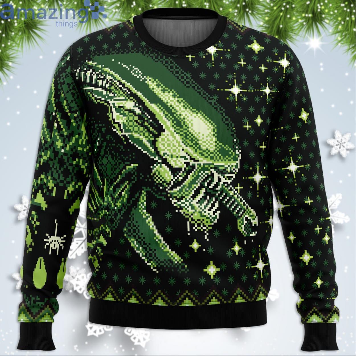 Xenomorph Alien Funny Christmas Gift Ugly Christmas Sweater Product Photo 1