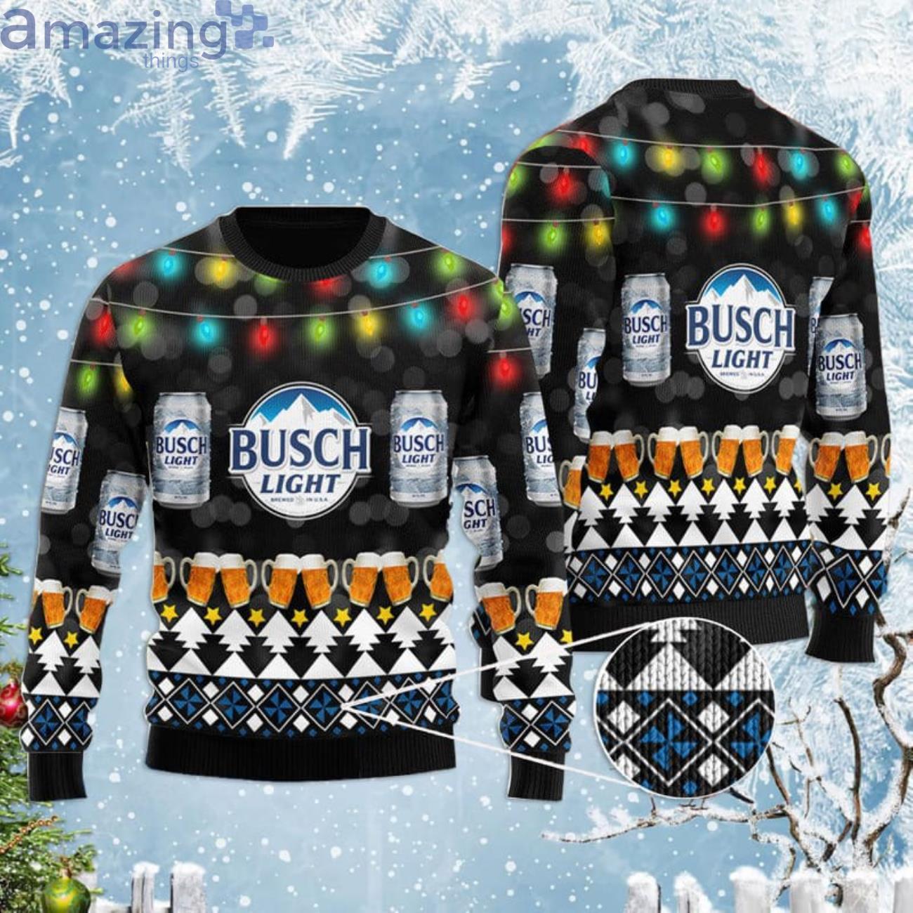 Xmas Busch Light Beer Lover Ugly Christmas Sweater Product Photo 1