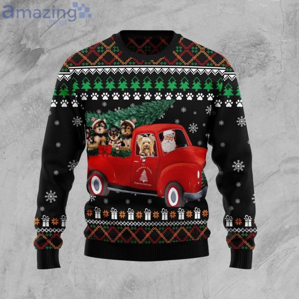 Yorkshire Terrier And Red Dog Lover Ugly Christmas Sweater Product Photo 1