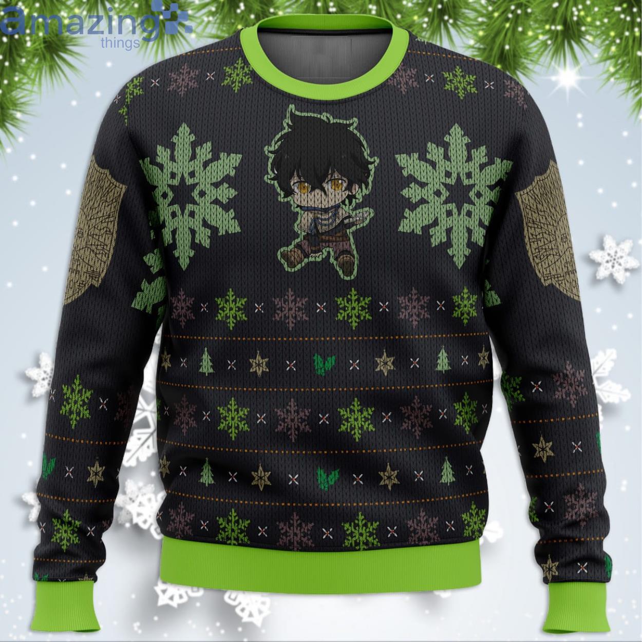 Yuno Black Clover Funny Christmas Gift Ugly Christmas Sweater Product Photo 1