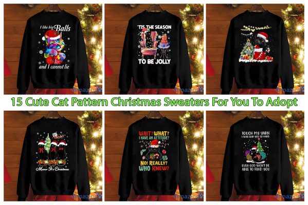 15 Cute Cat Pattern Christmas Sweaters For You To Adopt