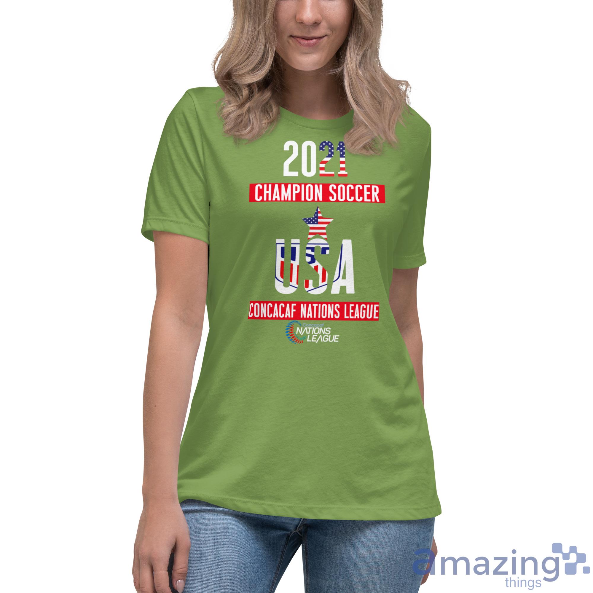 2021 Champion soccer USA Concacaf Nations League Shirt image 2021 Champion soccer USA Concacaf Nations League Shirt - Womens Relaxed Short Sleeve Jersey Tee-1