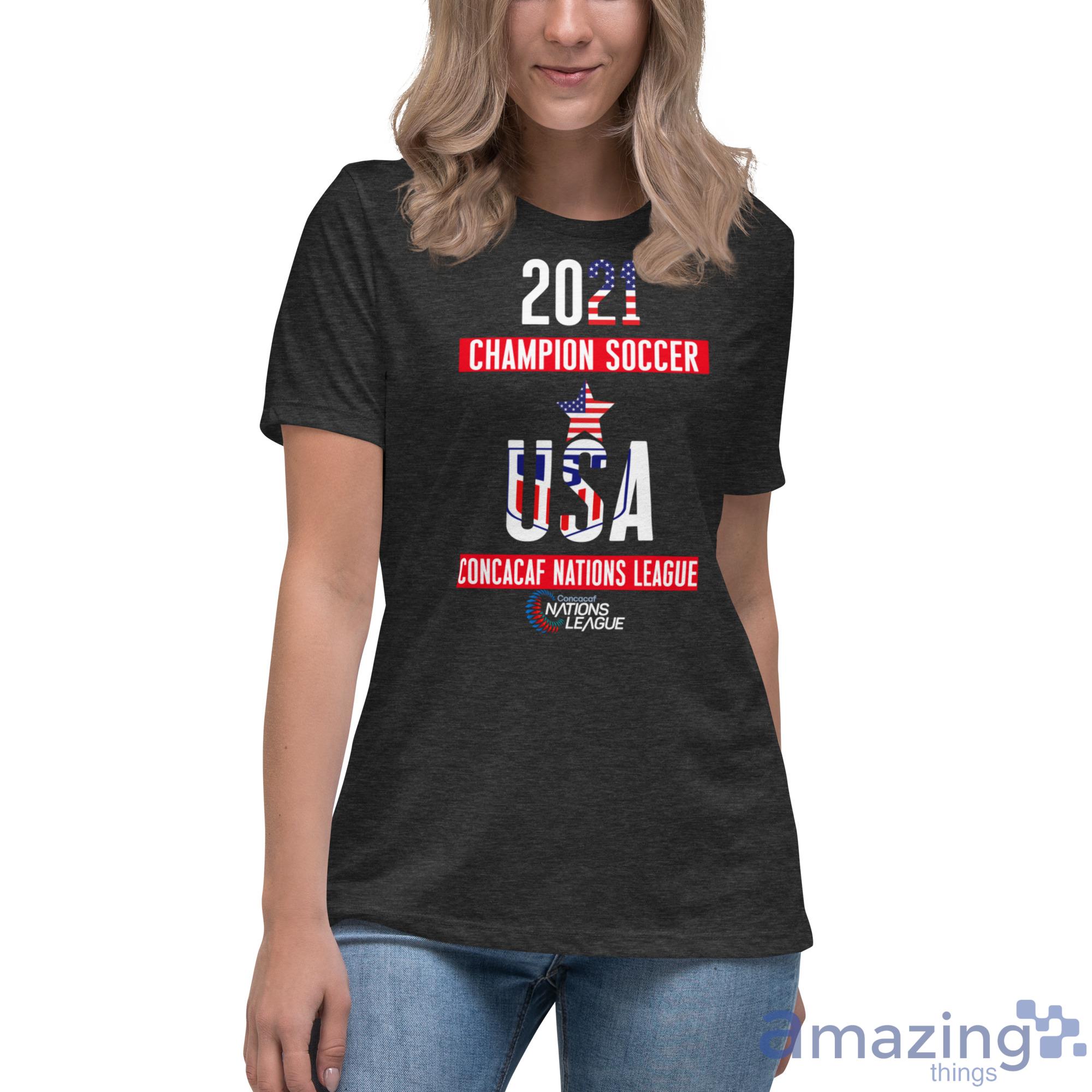 2021 Champion soccer USA Concacaf Nations League Shirt image 2021 Champion soccer USA Concacaf Nations League Shirt - Womens Relaxed Short Sleeve Jersey Tee