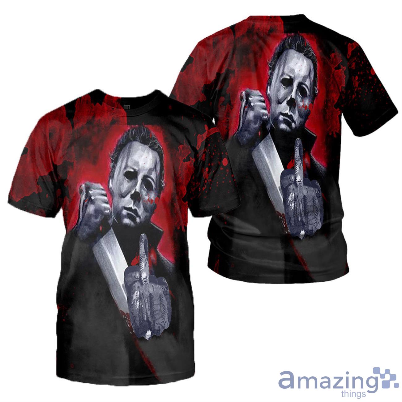 3D All Over Printed Michael Myers Halloween Shirts image 3D All Over Printed Michael Myers Halloween Shirts Product Photo 4