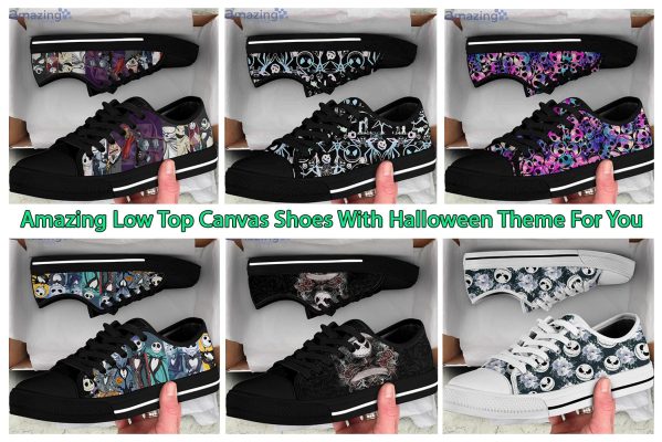 Amazing Low Top Canvas Shoes With Halloween Theme For You
