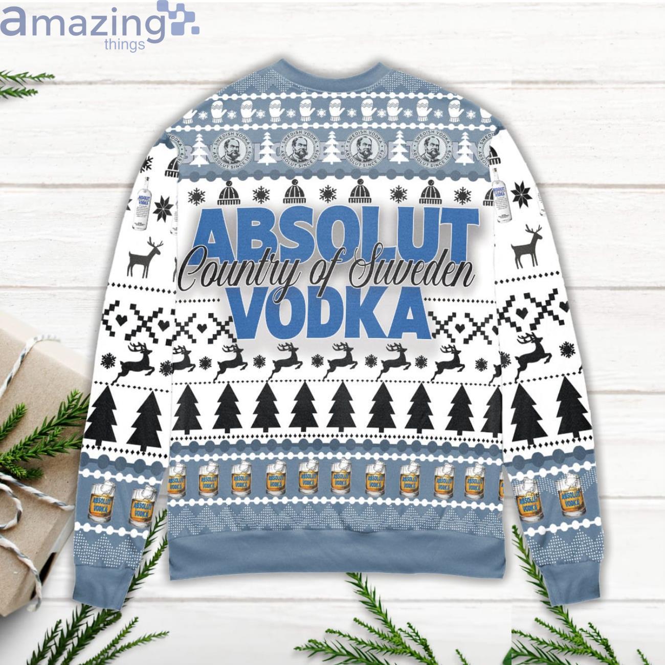 Absolut Vodka Country Of Sweden Vodka Pine Tree & Snowflake Ugly Christmas Sweater image Absolut Vodka Country Of Sweden Vodka Pine Tree & Snowflake Ugly Christmas Sweater Product Photo 2