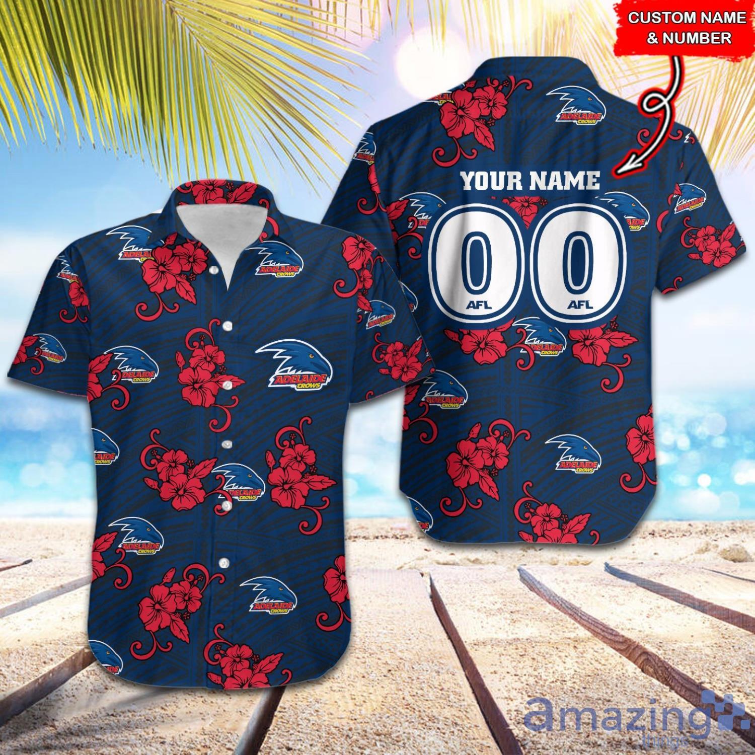 AFL Adelaide Crows Tribal Pattern Custom Name & Number Hawaiian Shirt Product Photo 1
