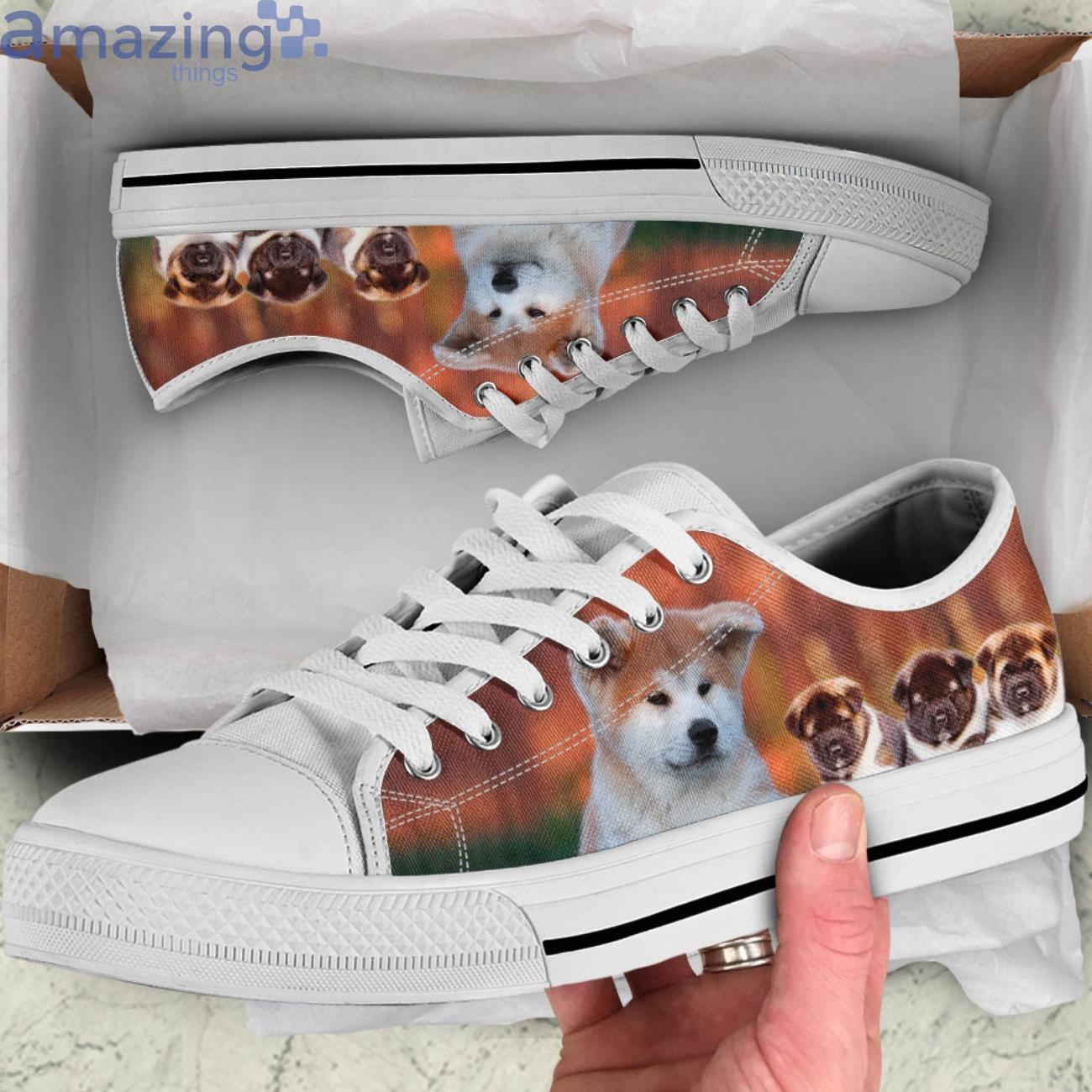 Akita Shoes for Dog Lovers Akita Low Top Canvas Shoes Product Photo 1