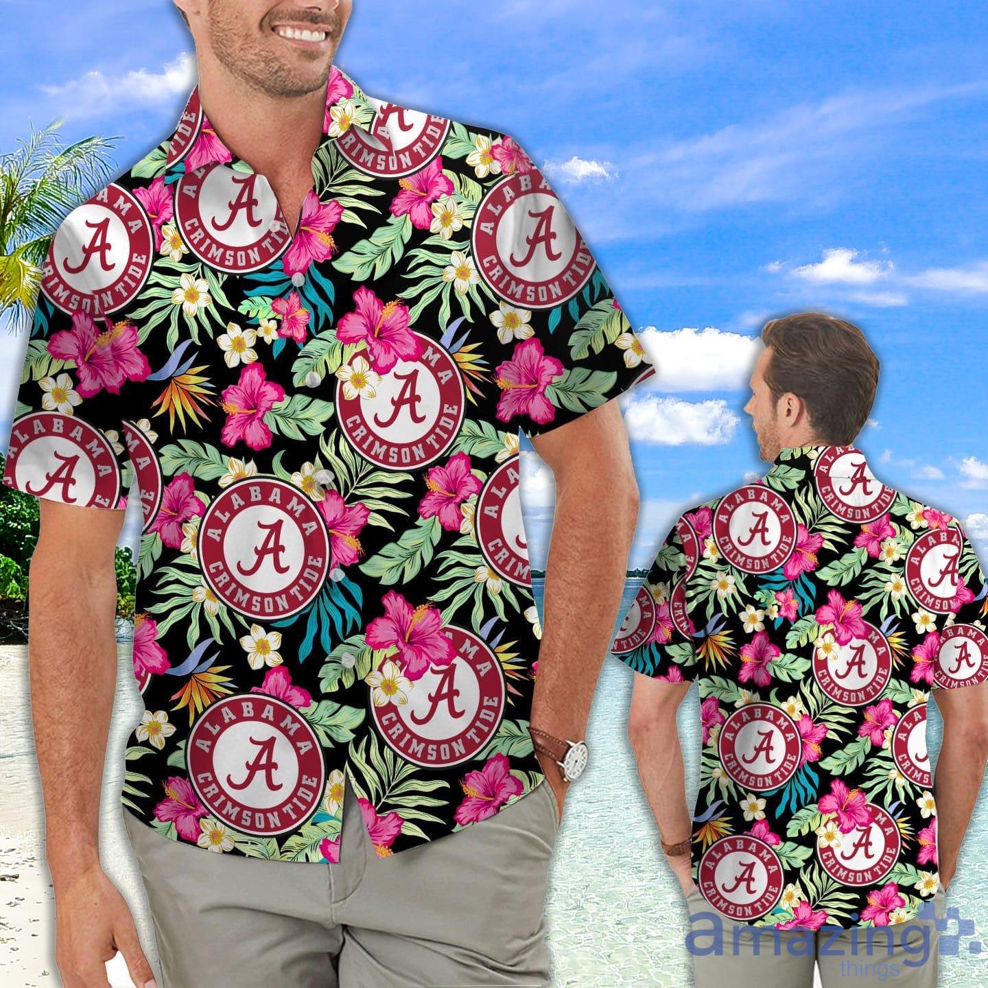 Alabama Crimson Tide Hibiscus Hawaiian Shirt For Fans Product Photo 1