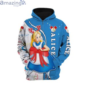 Alice In Wonderland ChristmasDisney Cartoon 3D Hoodie Zip Hoodie