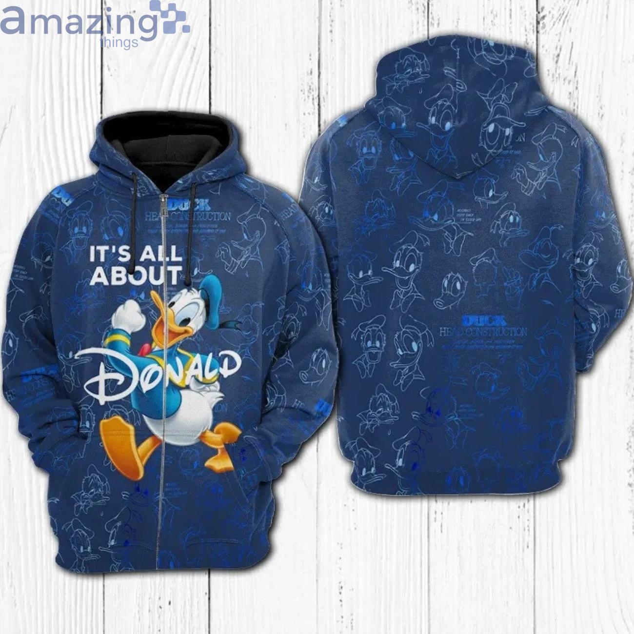 All About Donald Duck Disney Cartoon Graphic 3D Hoodie Zip Hoodie Product Photo 1