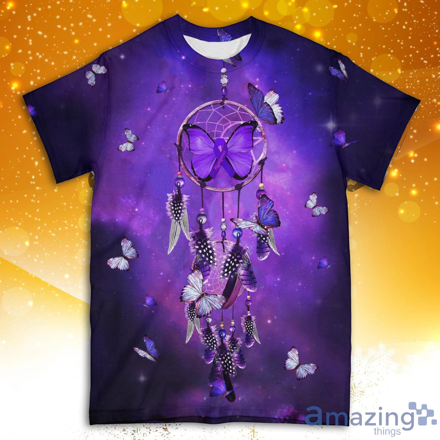 Alzheimers Butterflies Dreamcatcher All Over Print 3D T Shirt Product Photo 1