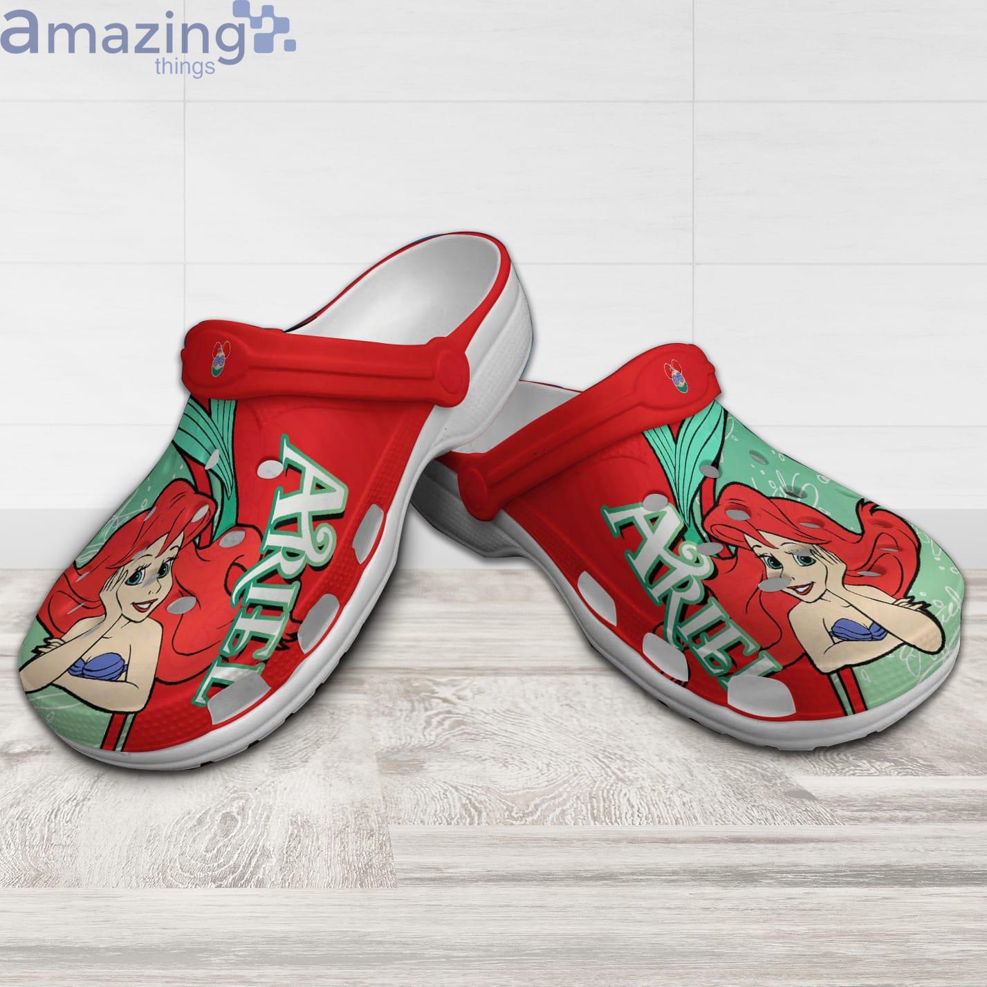 Ariel Princess The Little Mermaid Strips Clear Red Disney Cartoon Clog For Men And Women Product Photo 1