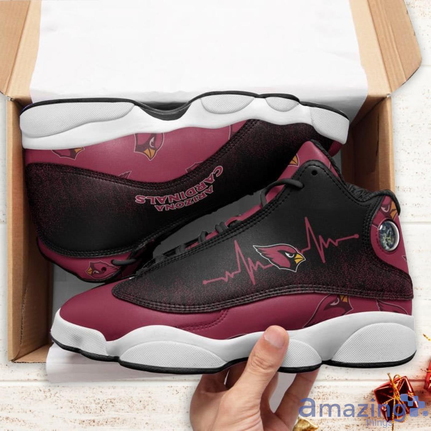 Arizona Cardinals Heartbeat Pattern Air Jordan 13 Shoes For Fans image Arizona Cardinals Heartbeat Pattern Air Jordan 13 Shoes For Fans Product Photo 2