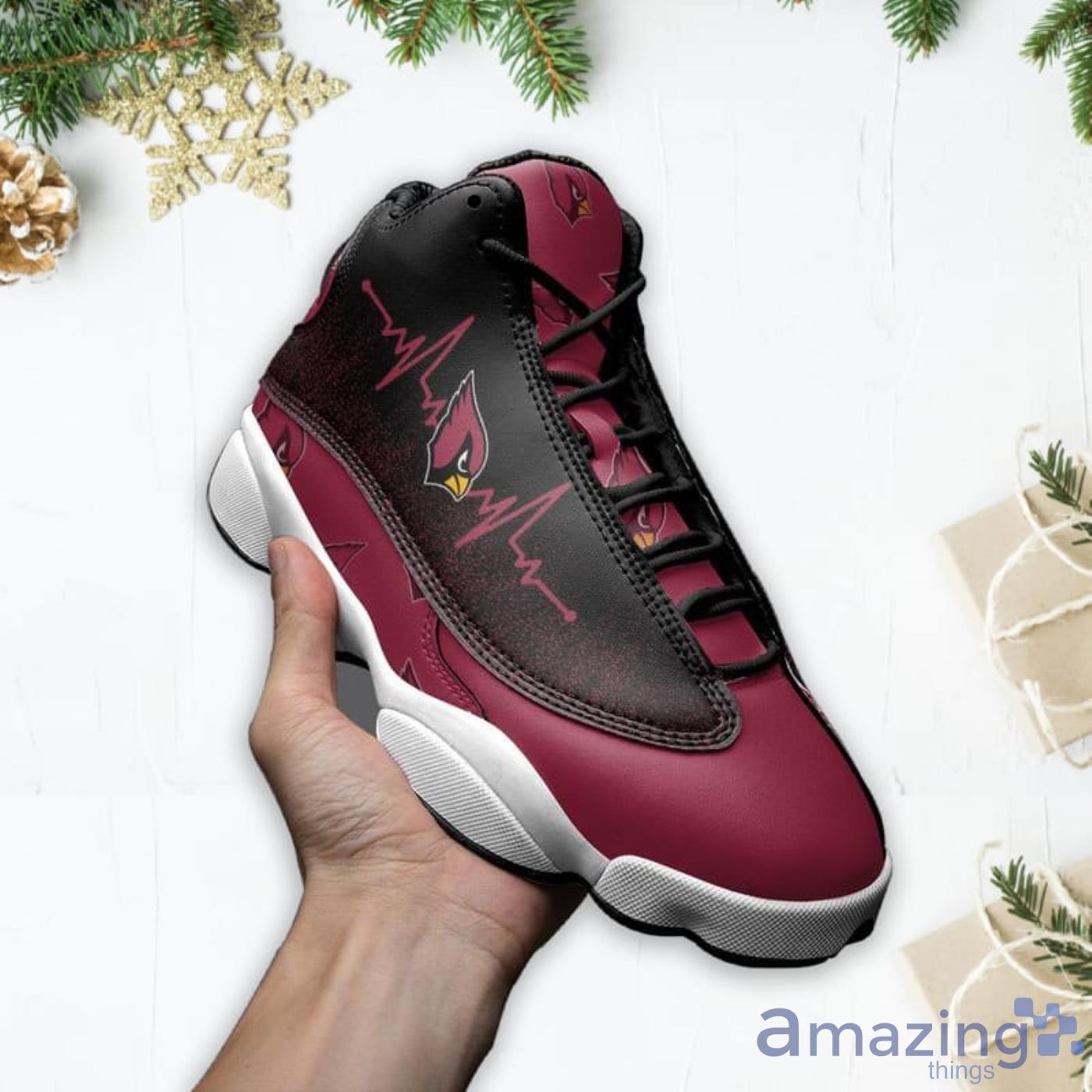 Arizona Cardinals Heartbeat Pattern Air Jordan 13 Shoes For Fans image Arizona Cardinals Heartbeat Pattern Air Jordan 13 Shoes For Fans Product Photo 3