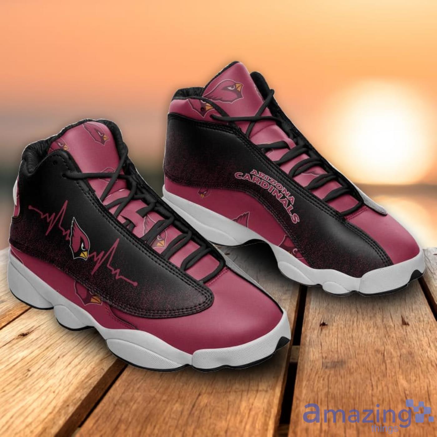 Arizona Cardinals Heartbeat Pattern Air Jordan 13 Shoes For Fans image Arizona Cardinals Heartbeat Pattern Air Jordan 13 Shoes For Fans Product Photo 4
