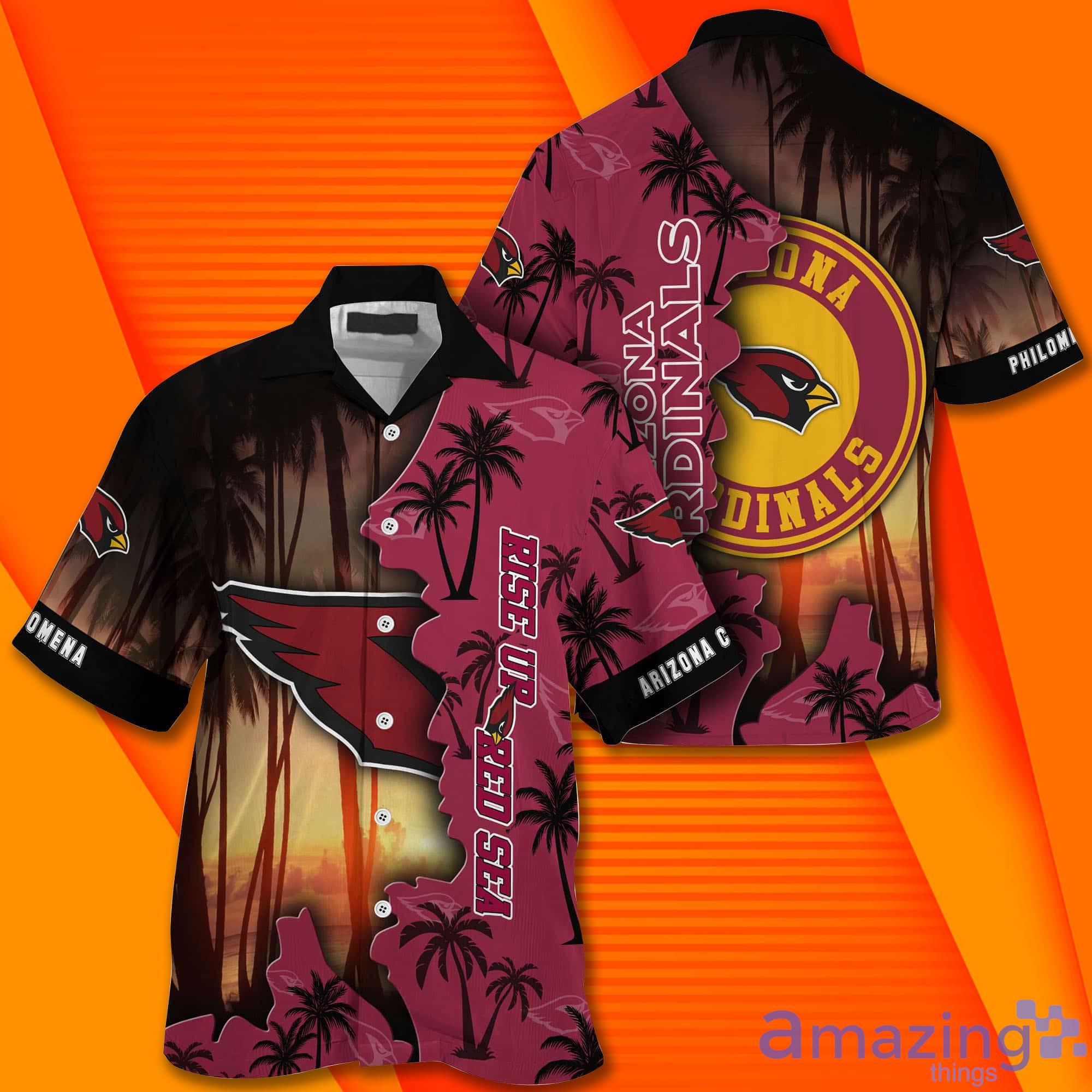 Arizona Cardinals NF And Tropical Pattern Custom Name Hawaiian Shirt image Arizona Cardinals NF And Tropical Pattern Custom Name Hawaiian Shirt Product Photo 2